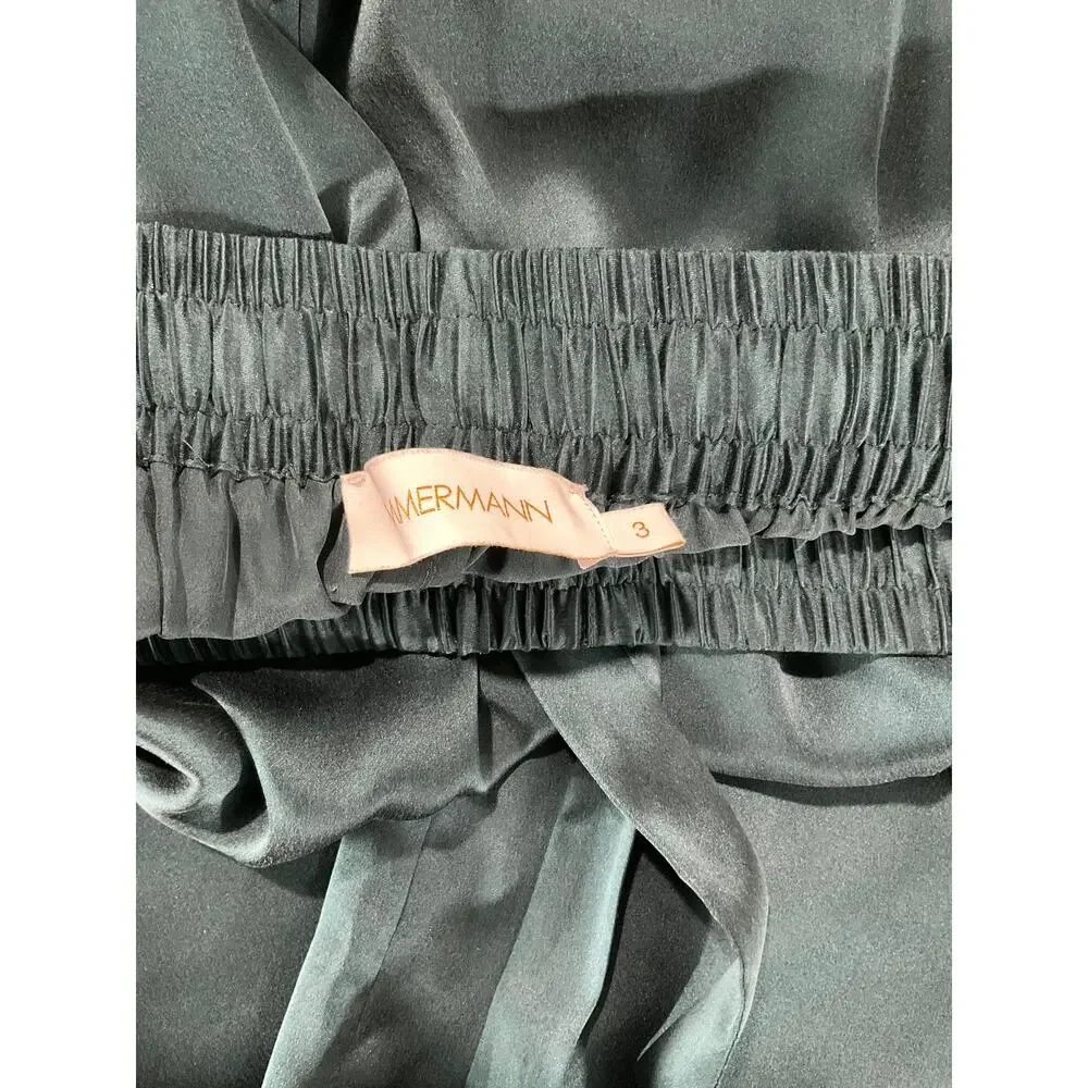 Zimmermann Gathered Teal Wide-Leg Size 3 Pants - Picture 4 of 6